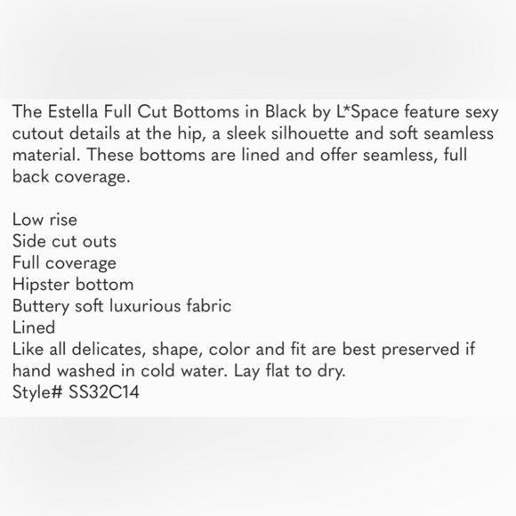 L*Space Estella Bikini Bottom NWT‎ Black - Picture 6 of 11